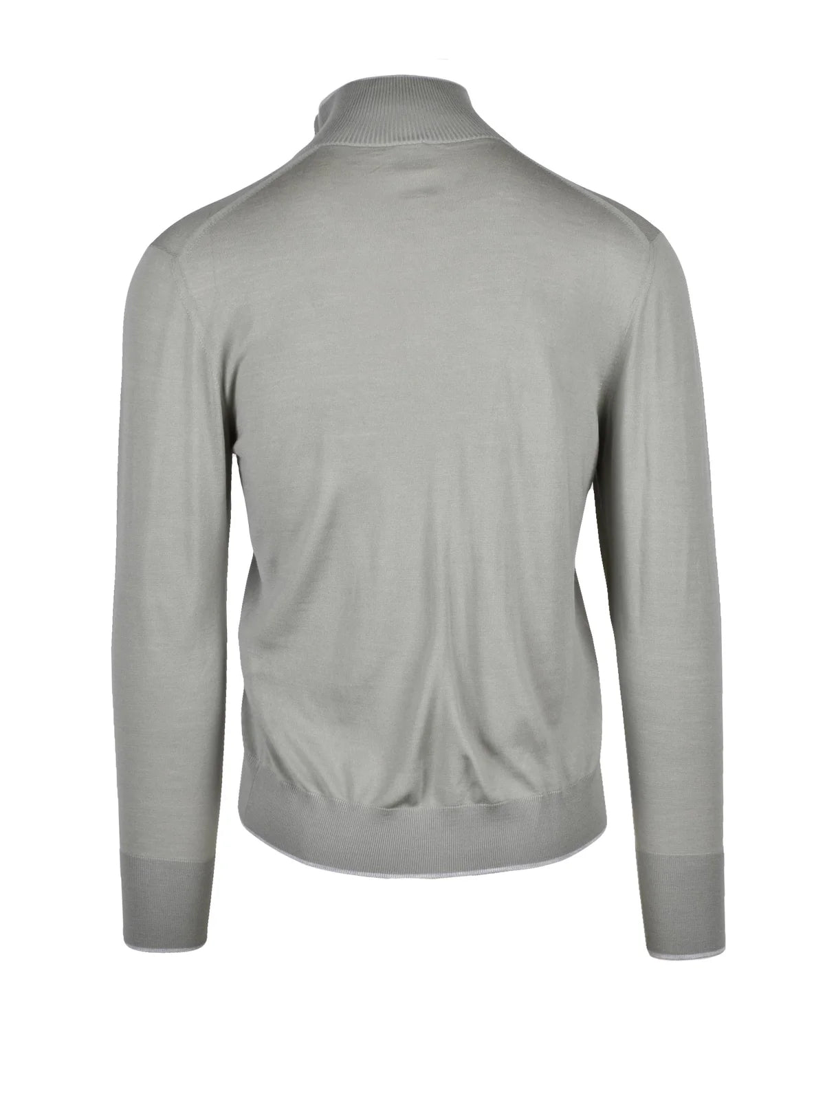 Eleventy Cardigan Zip Lana Collo Alto - Verde Salvia