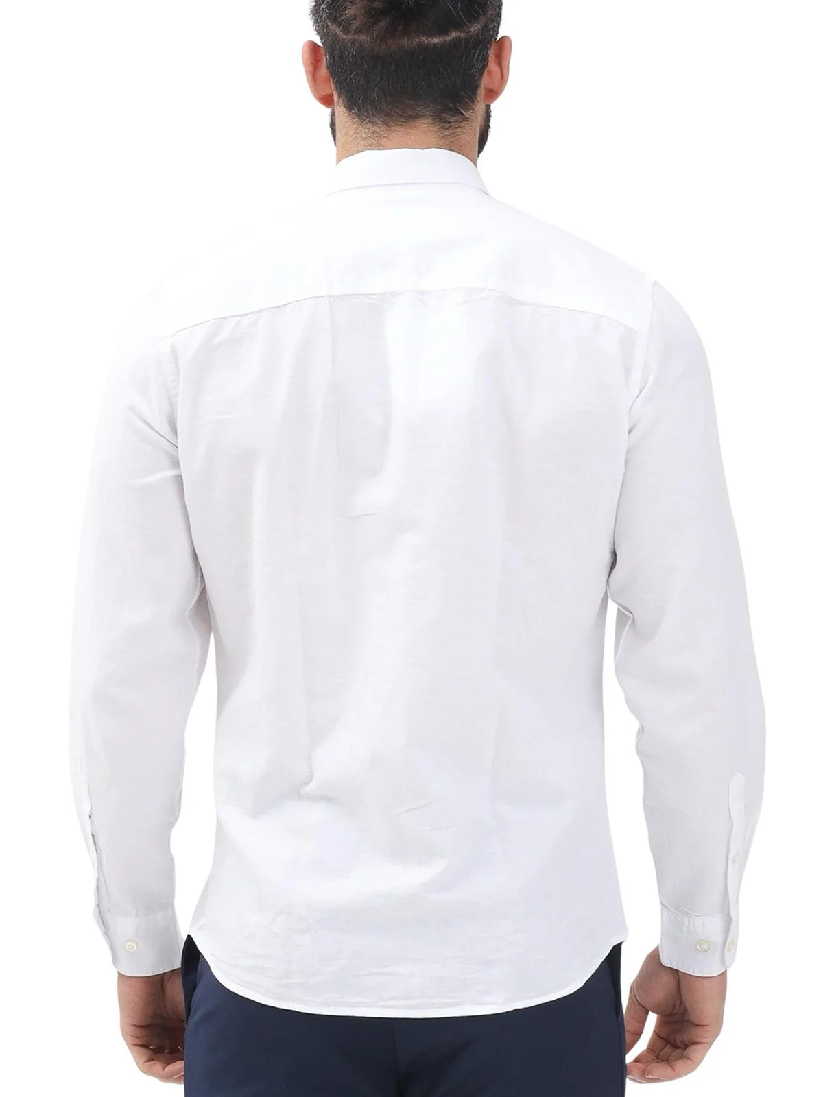 Selected Camicia Cotone/Lino/Carta - Bianco