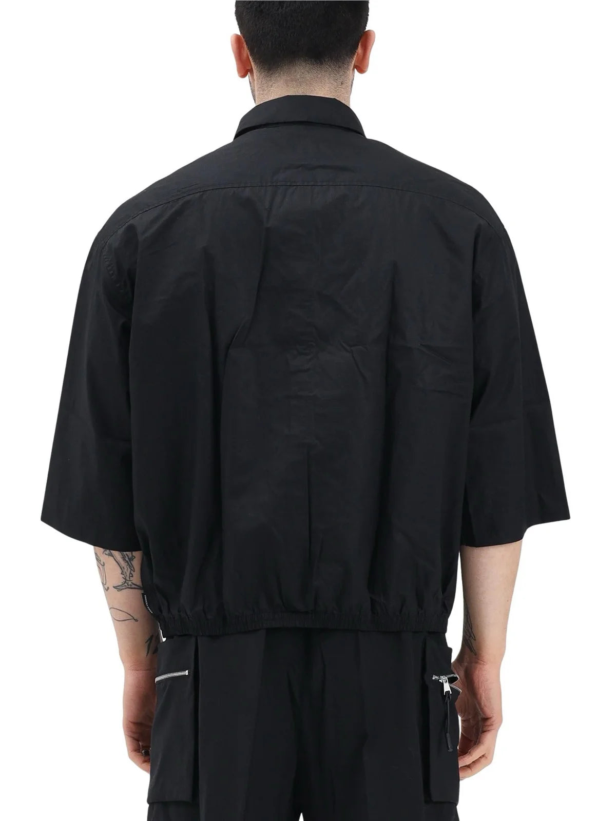 Armani Exchange Camicia Manica Corta con Zip - Nero