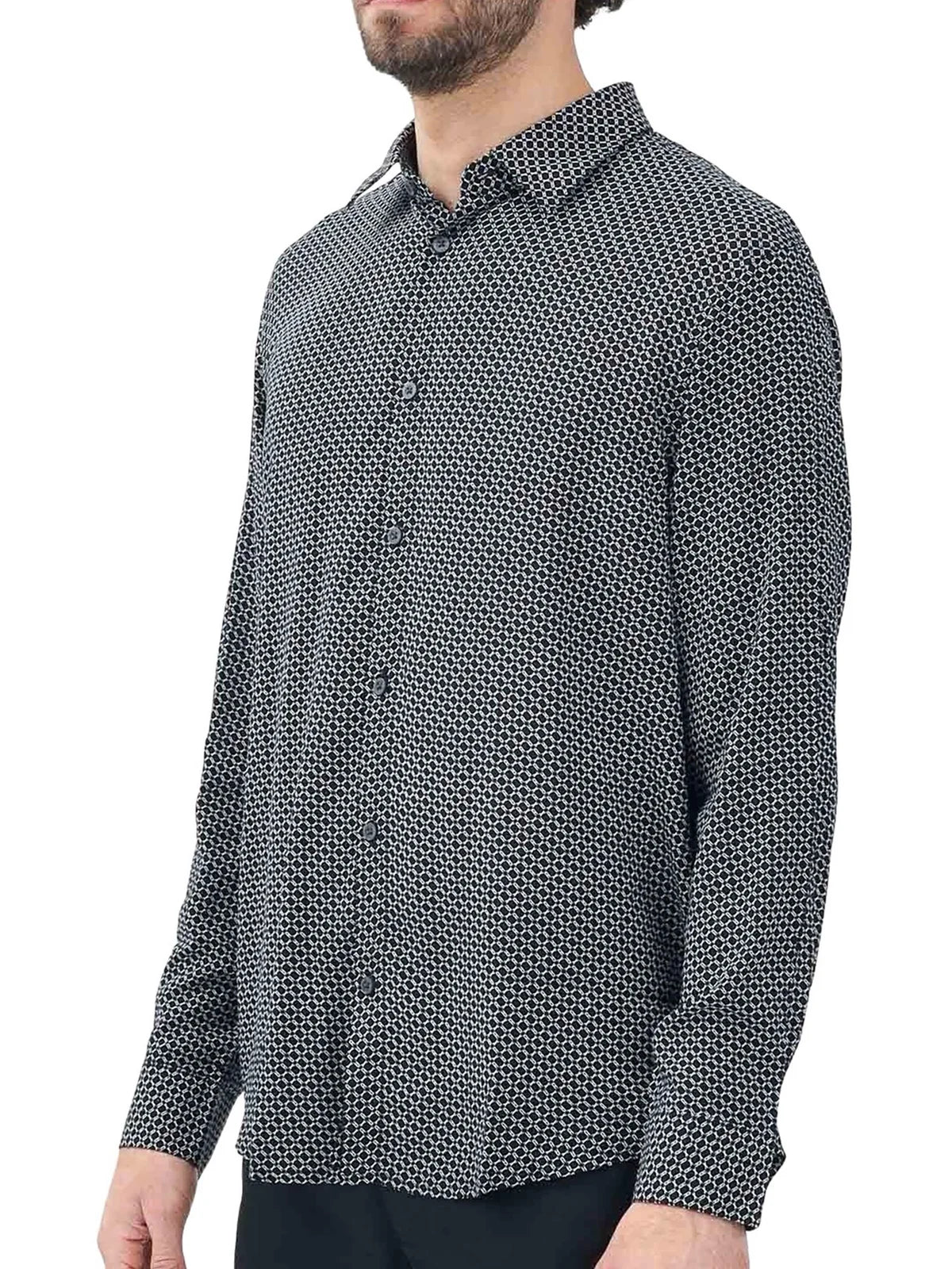 Armani Exchange Camicia in Viscosa - Nero