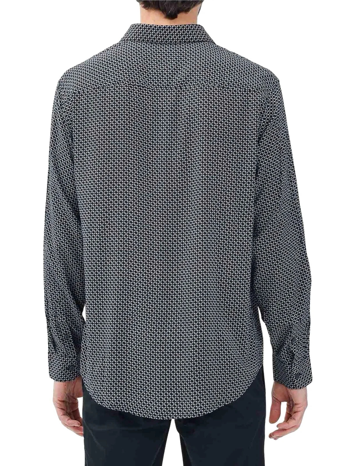 Armani Exchange Camicia in Viscosa - Nero