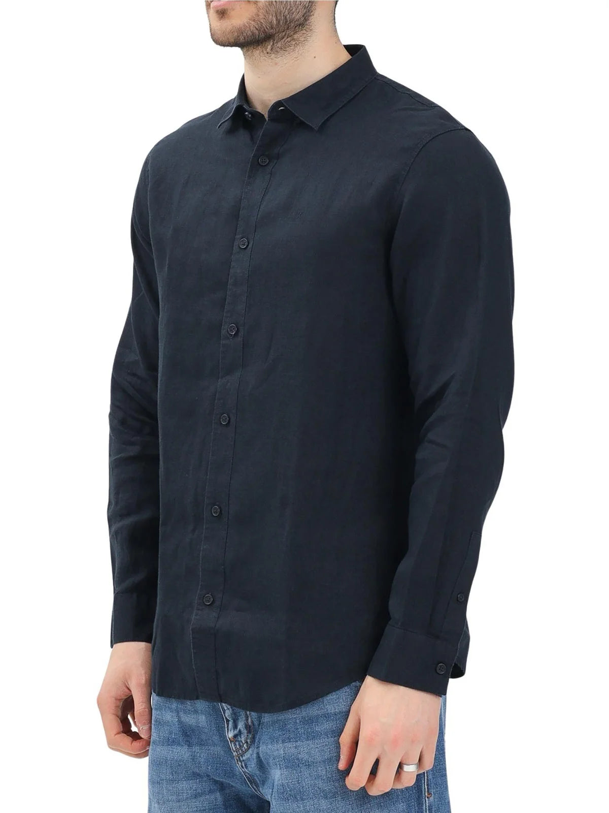 Armani Exchange Camicia in Lino - Multicolore