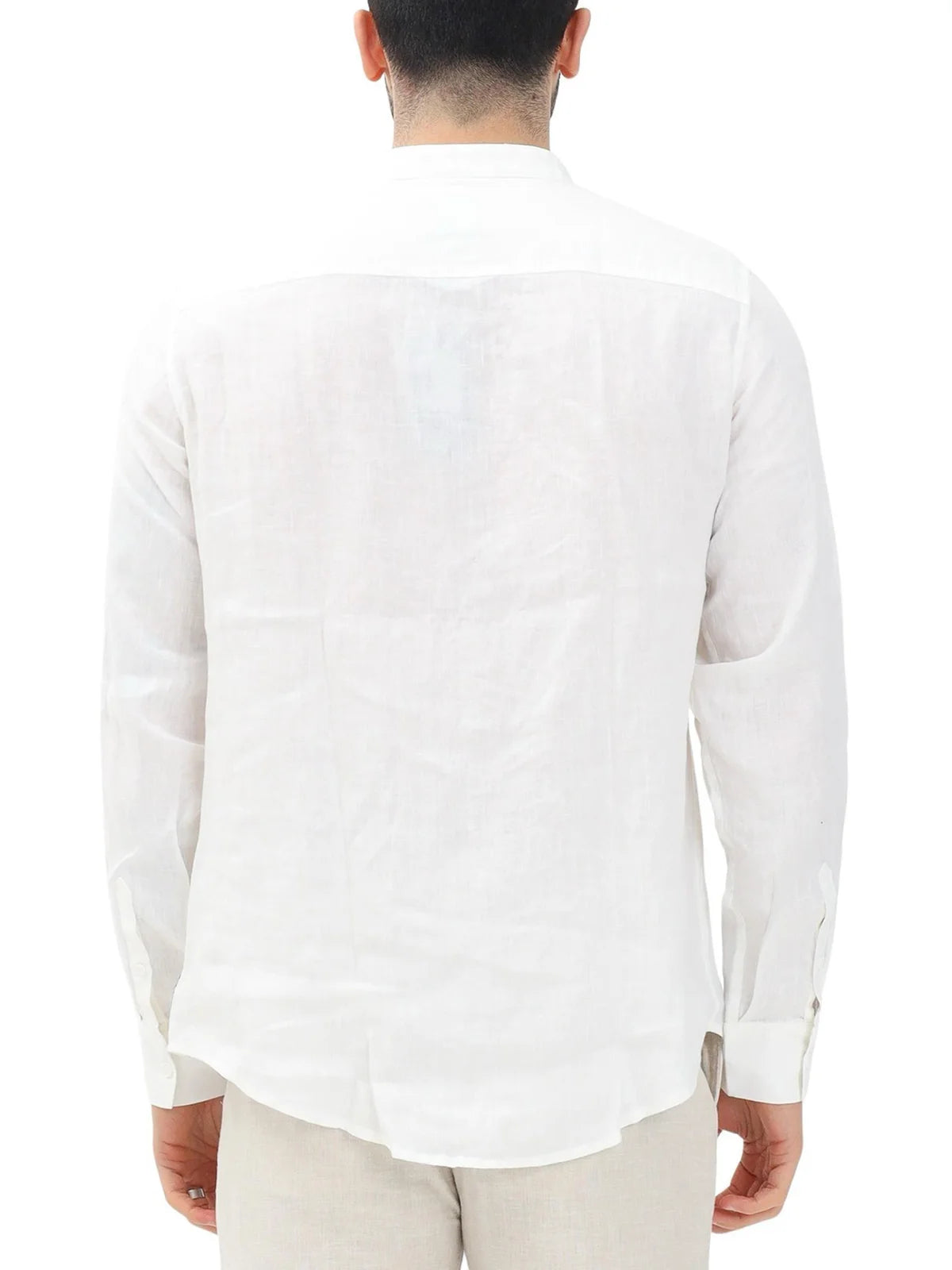 Armani Exchange Camicia in Lino - Bianco