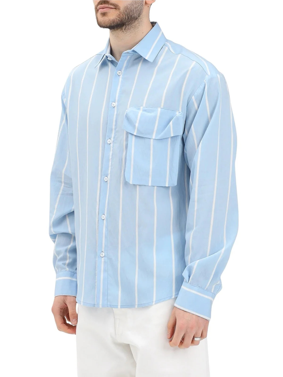 Yes London Camicia Viscosa/Cotone - Celeste