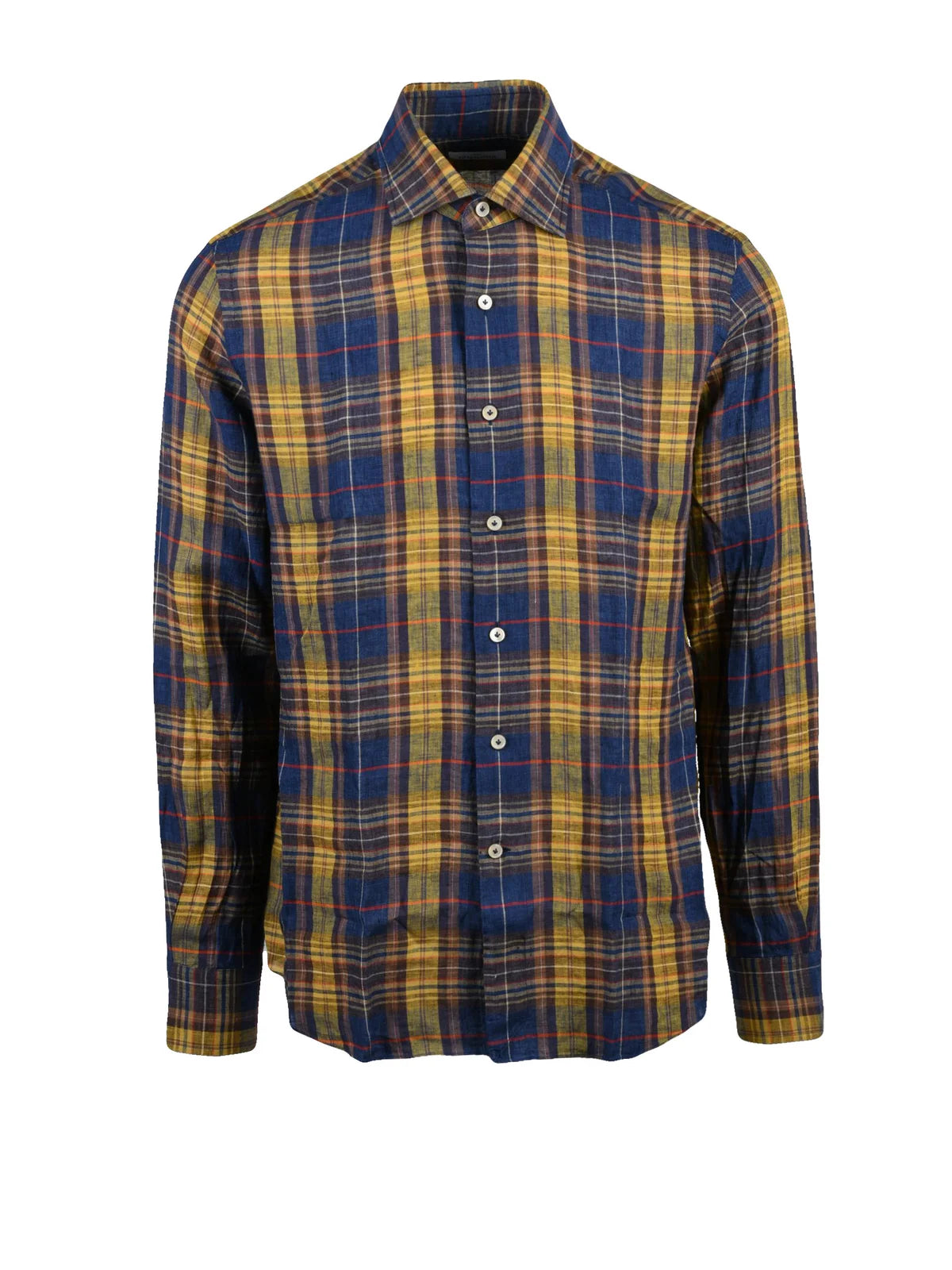 Alessandro Gherardi Camicia in Lino - Blu/Giallo