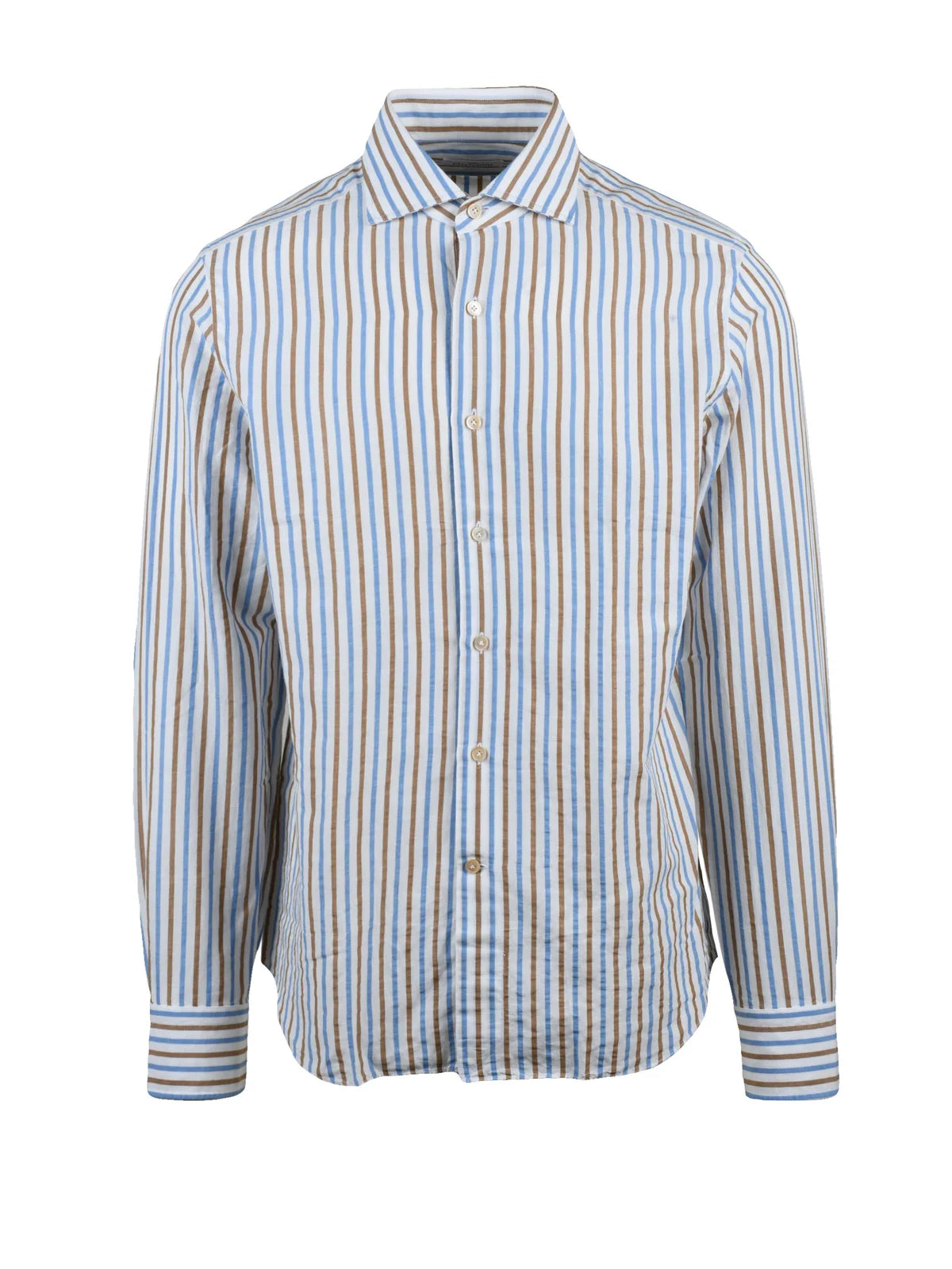 Alessandro Gherardi Camicia Cotone Lino - Beige/Azzurro
