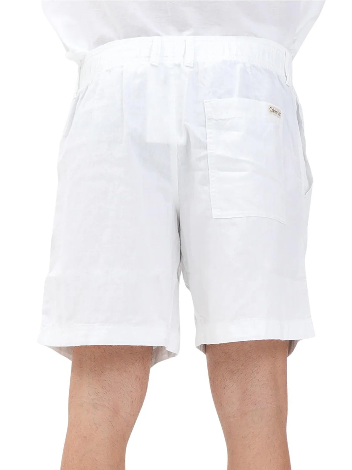 Calvin Klein Jeans Bermuda Lino e Cotone - Bianco
