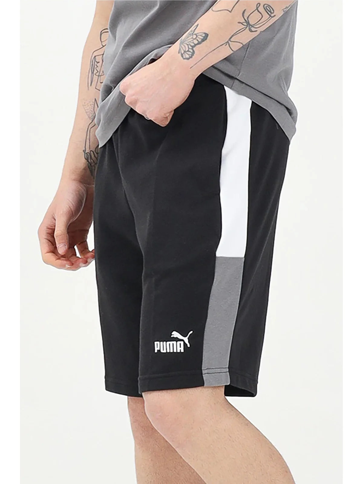 Puma Bermuda Cotone Stretch - Nero/Grigio