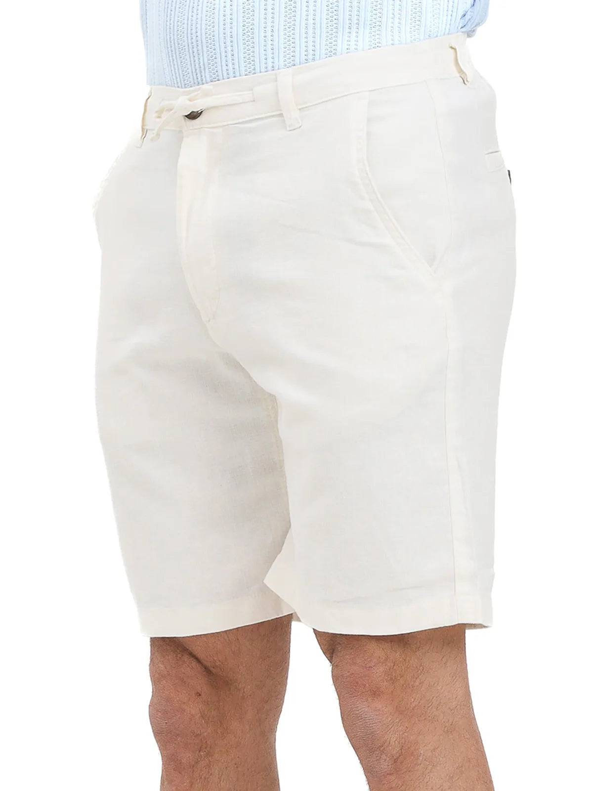 Selected Bermuda Cotone Lino Stretch - Bianco