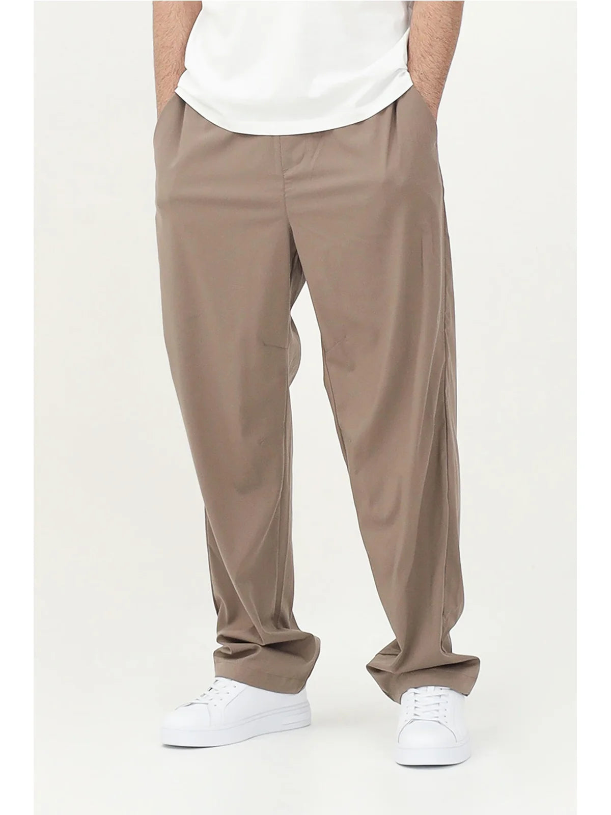Armani Exchange Pantaloni Poliestere Viscosa Stretch - Grigio