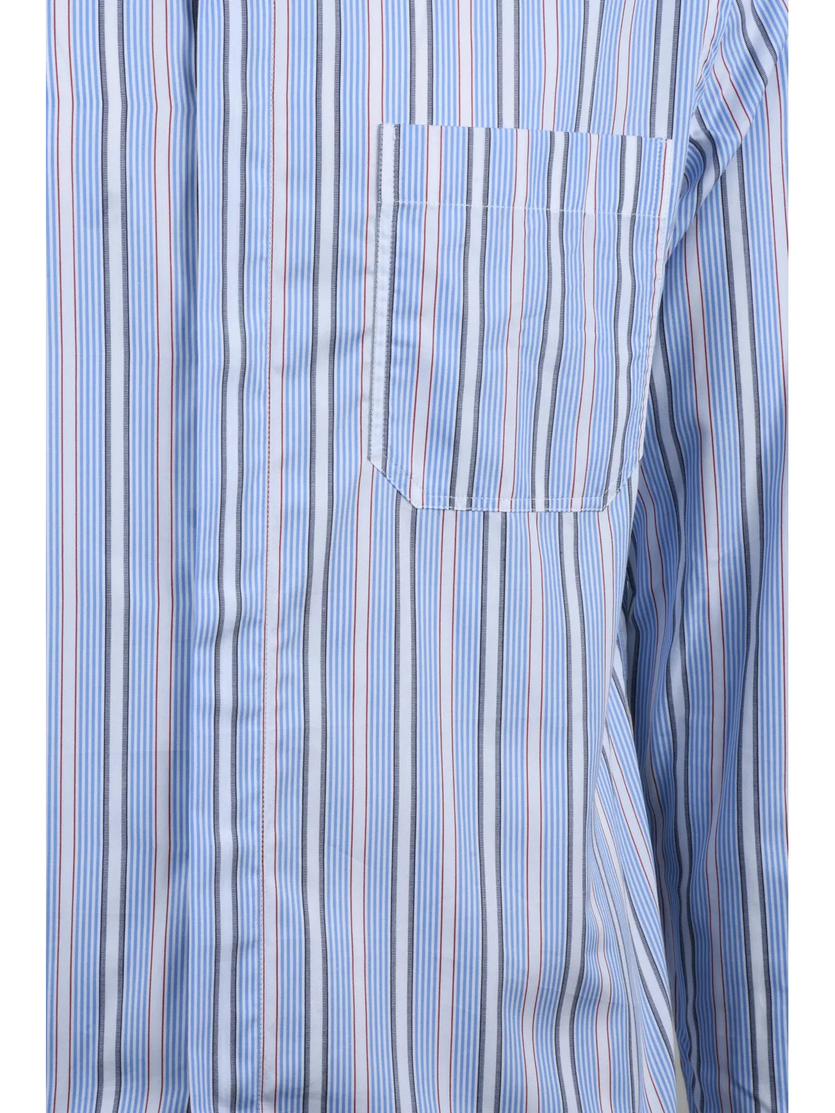 Deuxieme Camicia Cotone - Azzurro/Rosso