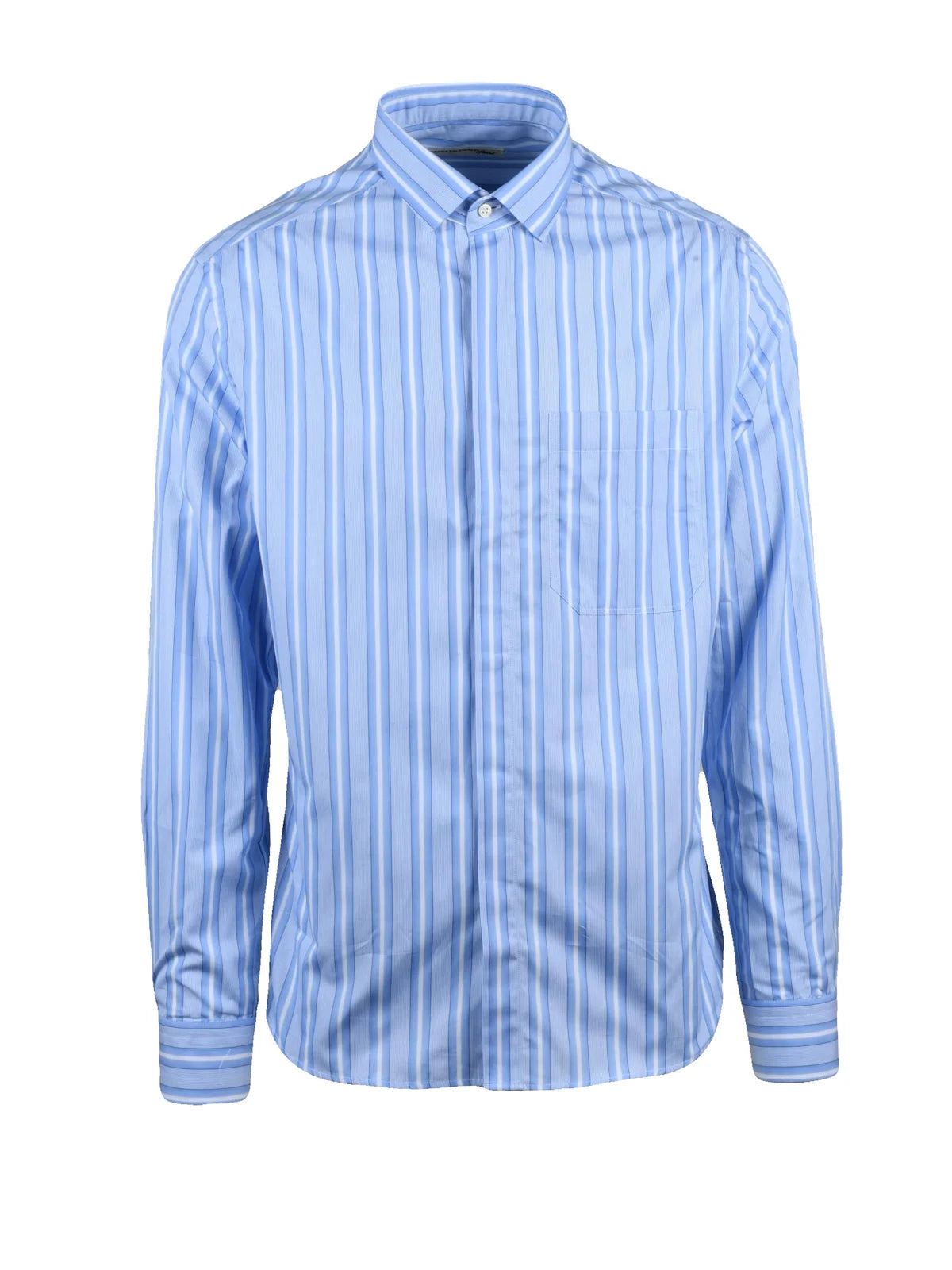 Deuxieme Camicia Cotone - Azzurro/Rosso