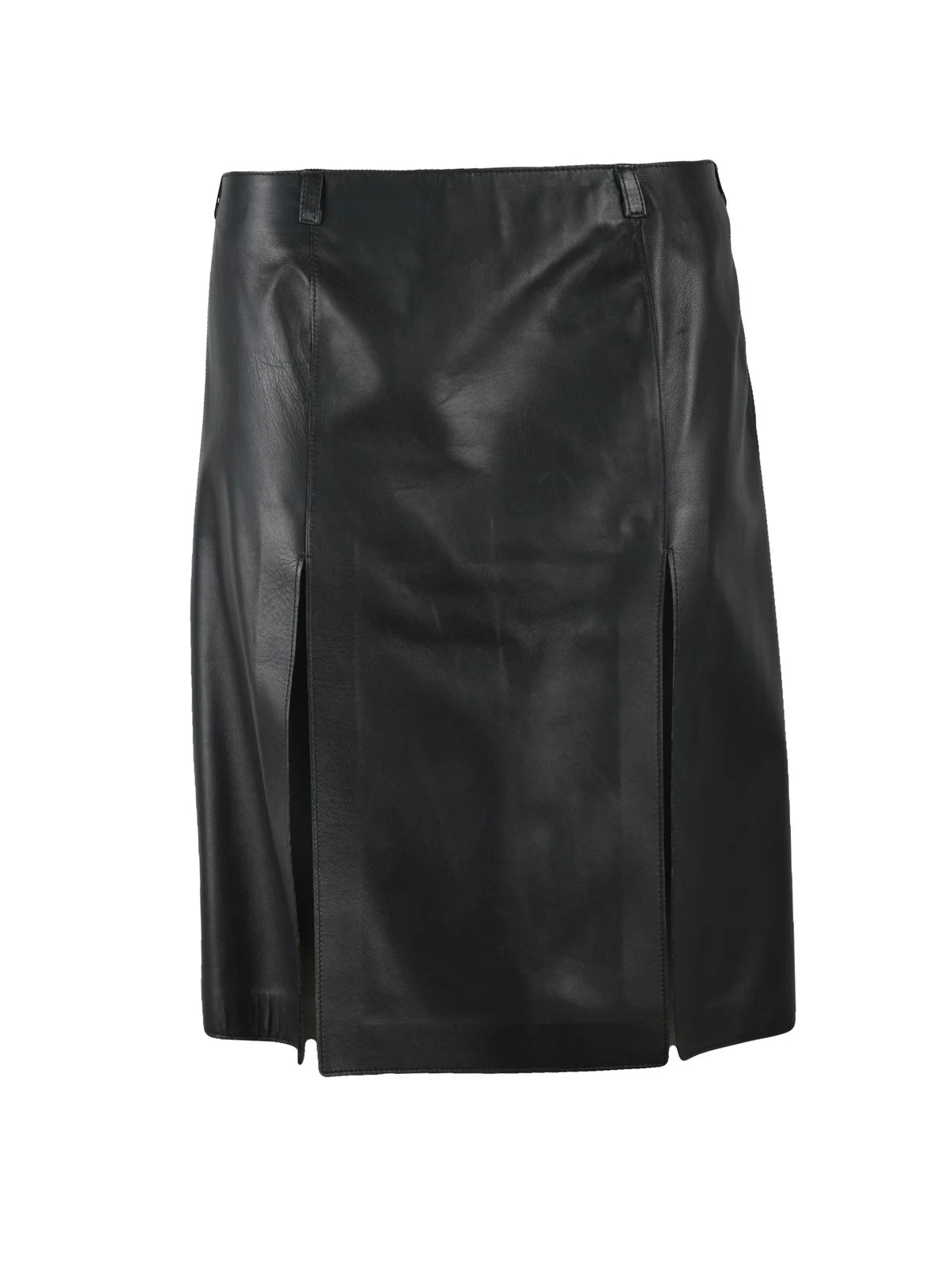 The Attico Gonna Longuette Pelle - Nero