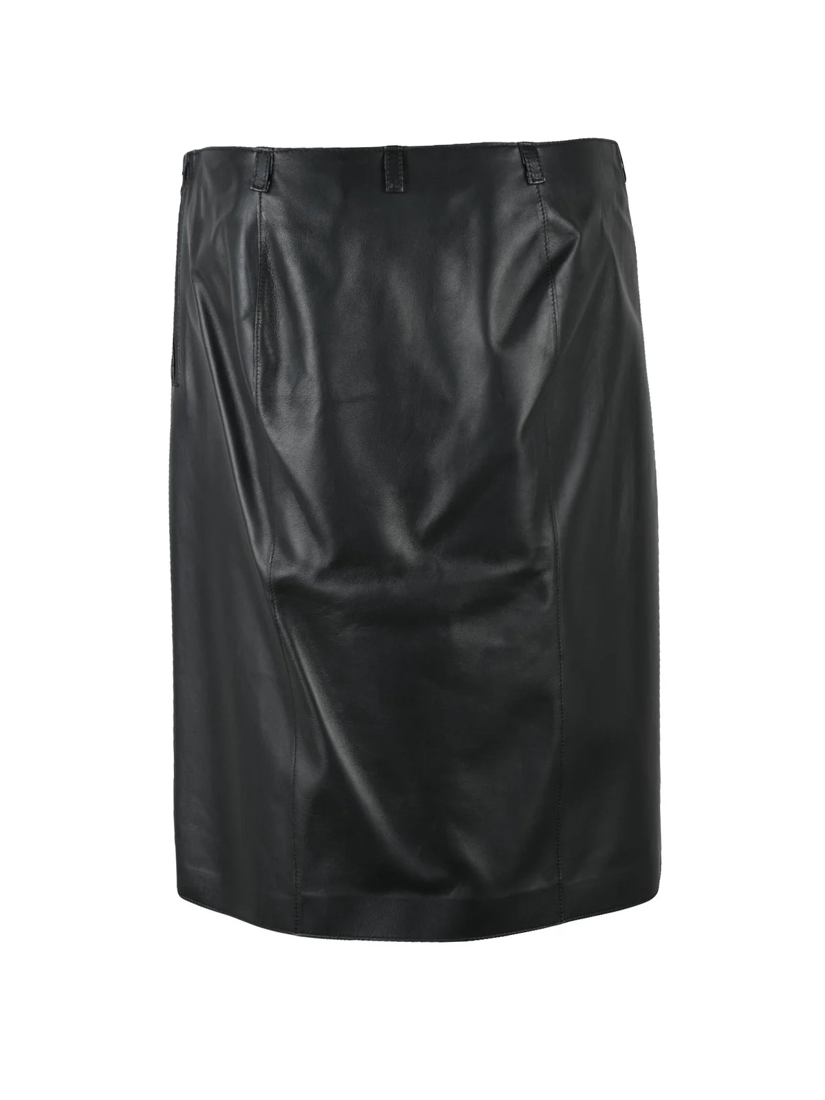 The Attico Gonna Longuette Pelle - Nero