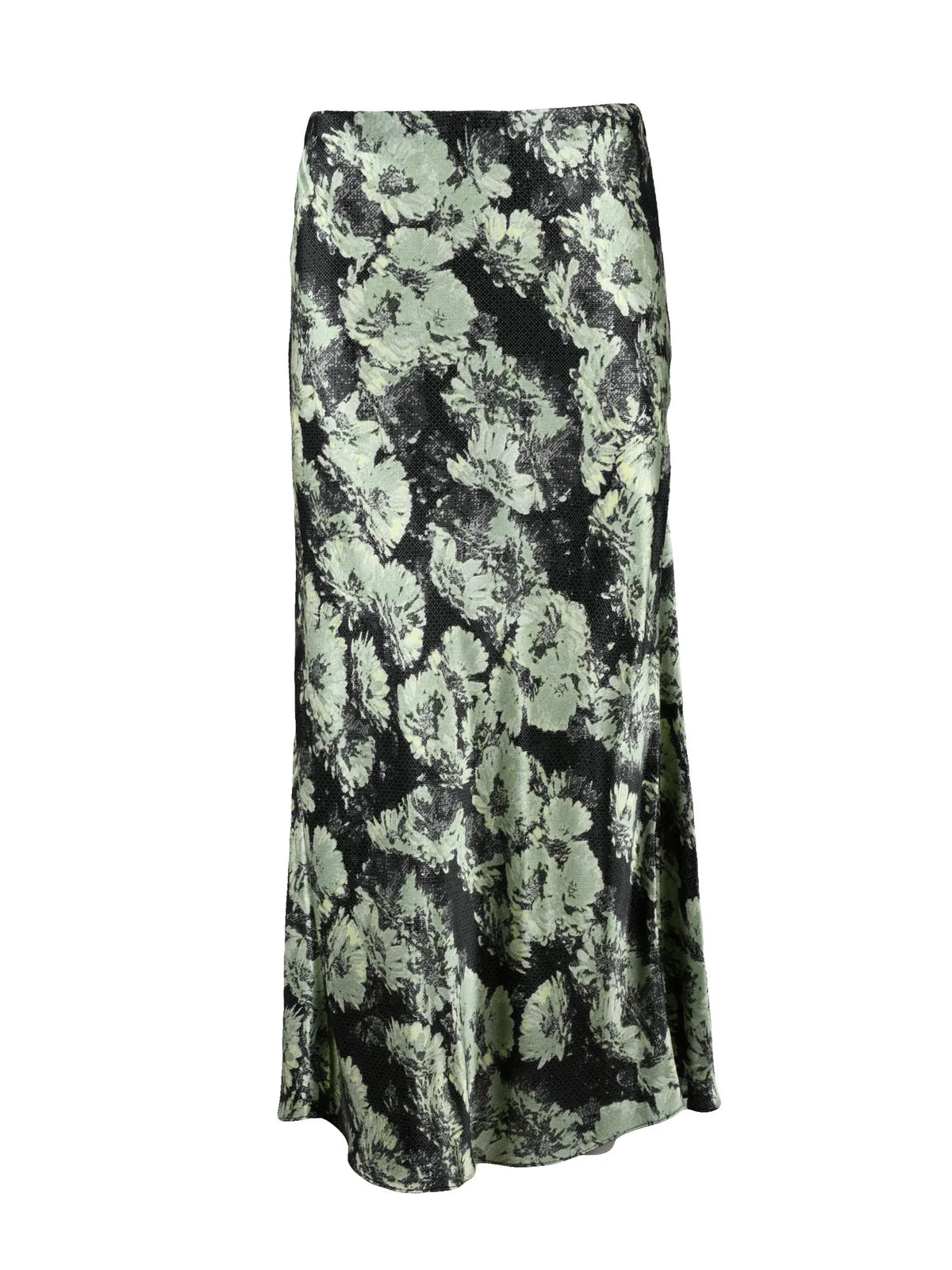 Tory Burch Gonna Lunga Satin Donna - Green/Black