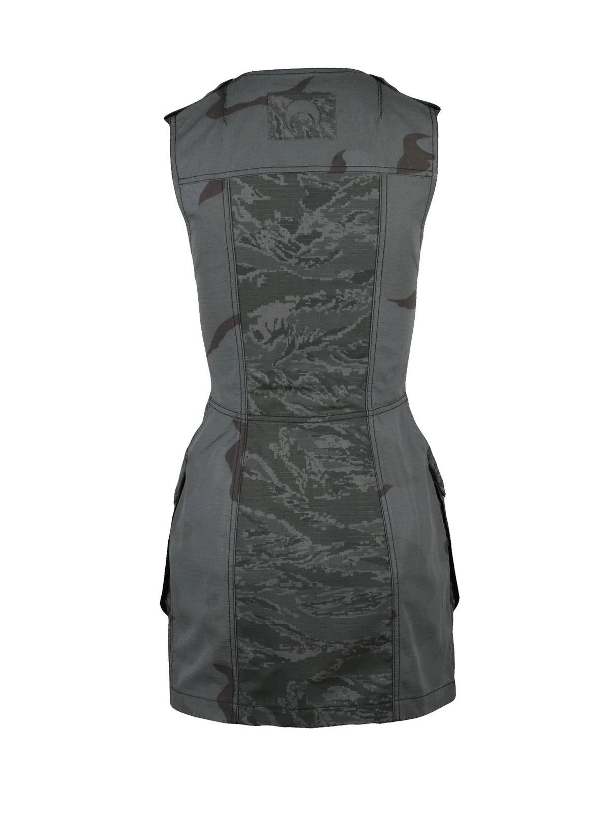 Marine Serre Abito Tubino Tela Militare Grigio