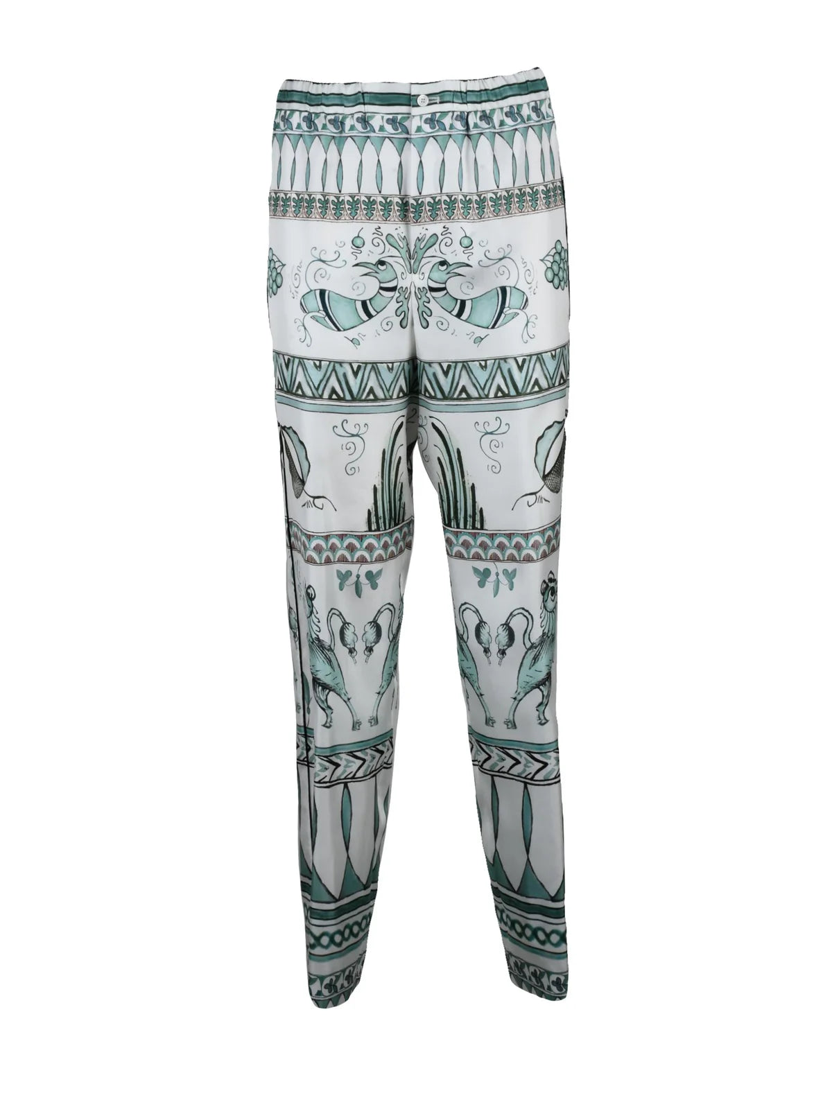 Fabiana Filippi Pantalone Seta Donna - Bianco/Verde