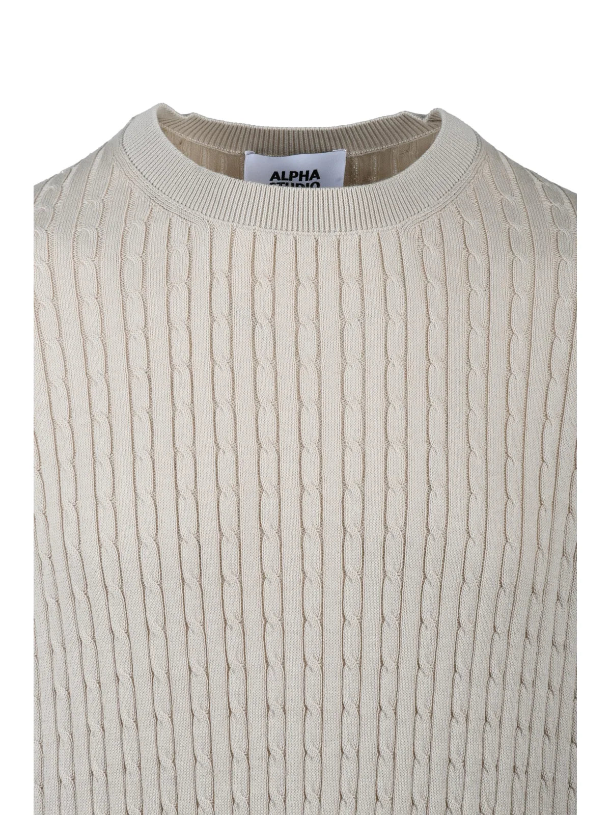 Alpha Studio Maglioncino Girocollo Trecce - Beige