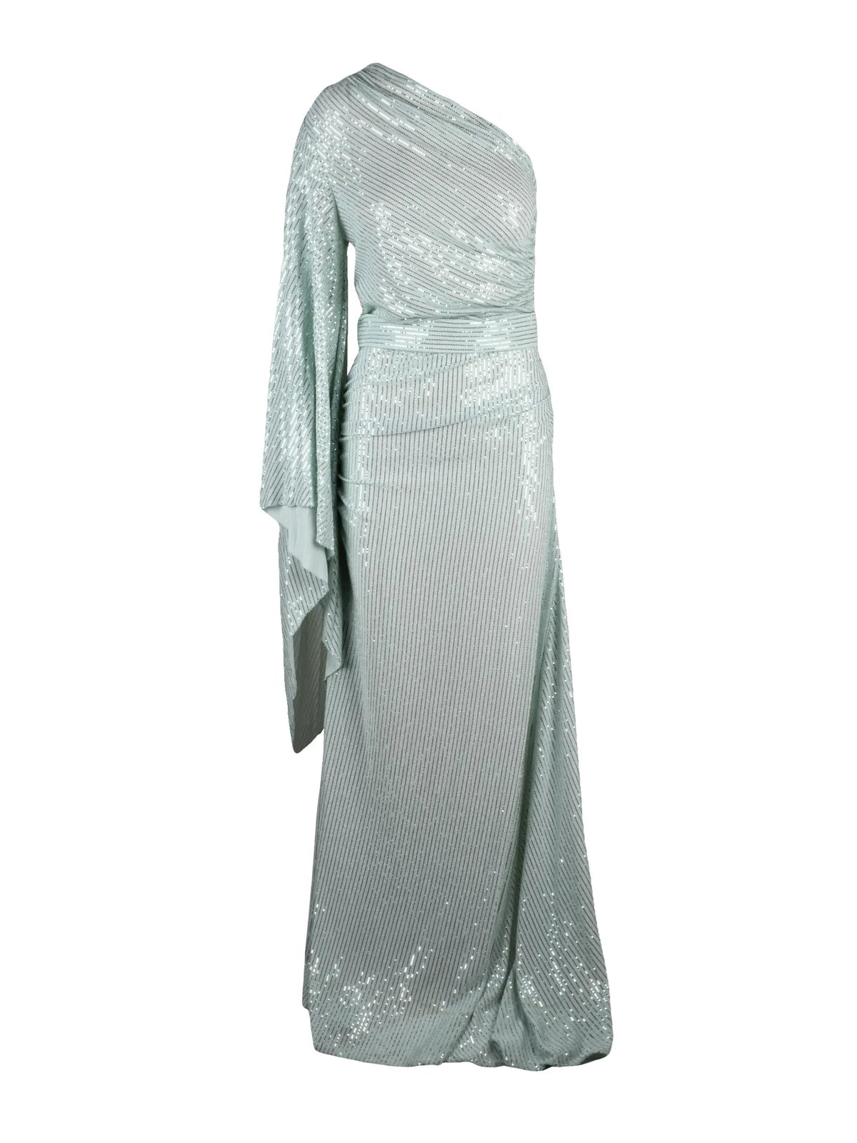 My Angels Abito Monospalla Paillettes - Verde Acqua