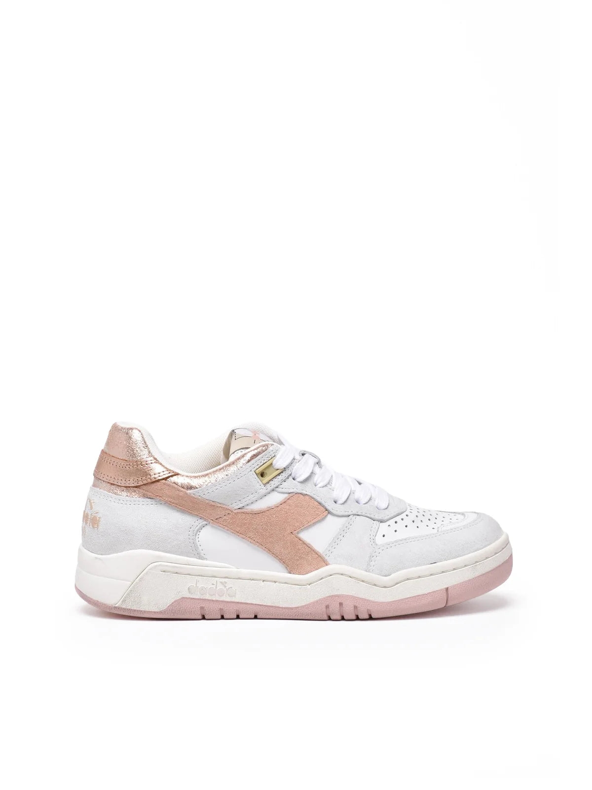 Diadora Heritage Sneakers B.560 Crackle Lamé - Bianco/Grigio