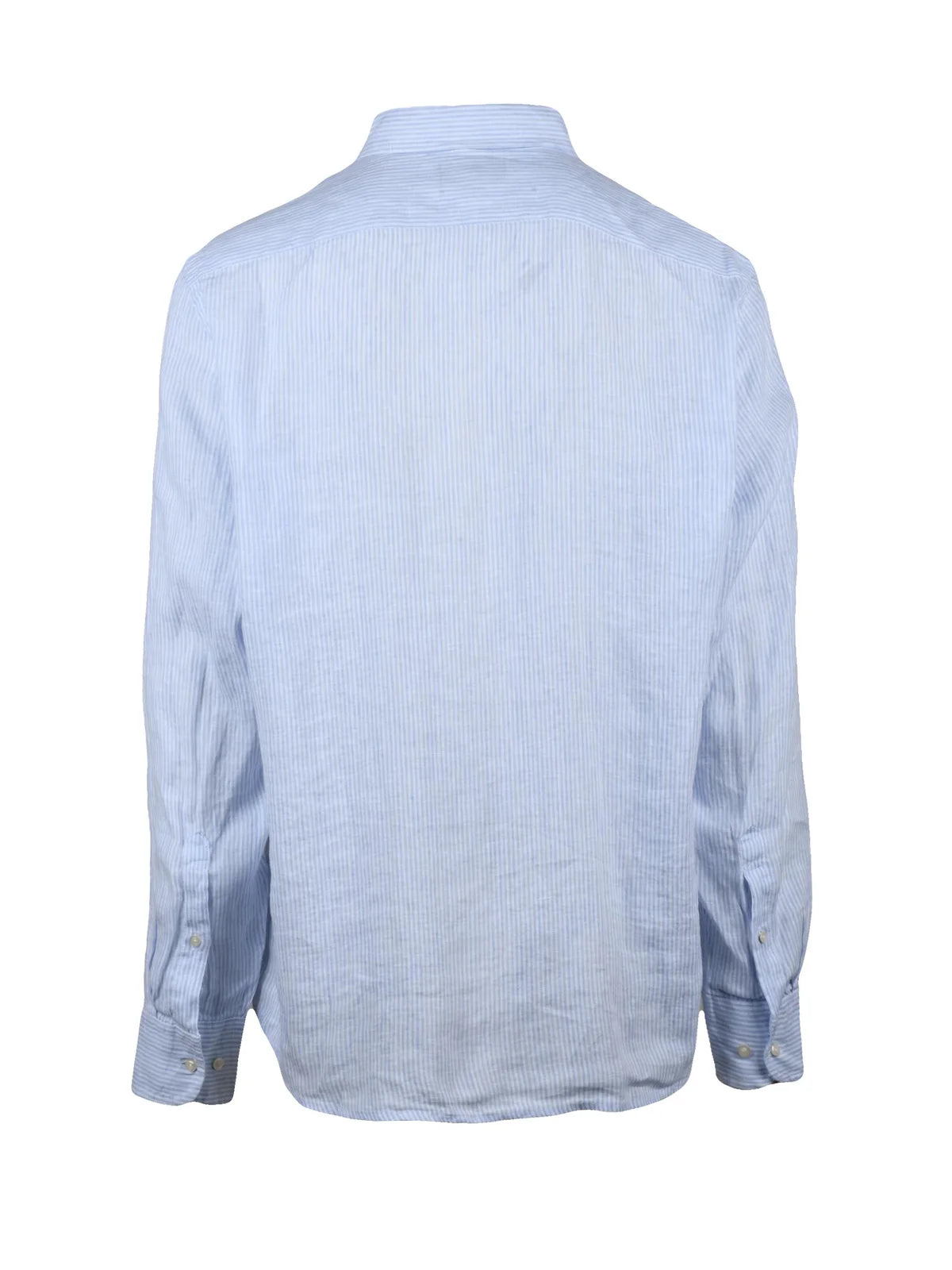 La Martina Camicia Lino Righe - Bianco/Celeste