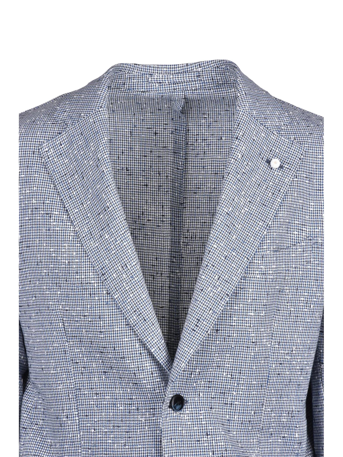 Luigi Bianchi Giacca Stondata Misto Fibre - Bianco/Blu