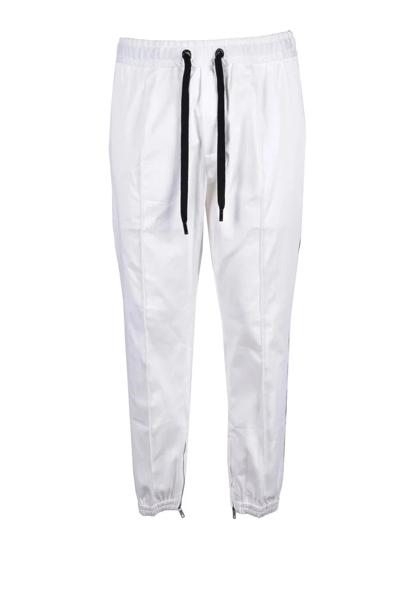 Dolce & Gabbana Pantaloni Cotone Stretch - Bianco/Nero