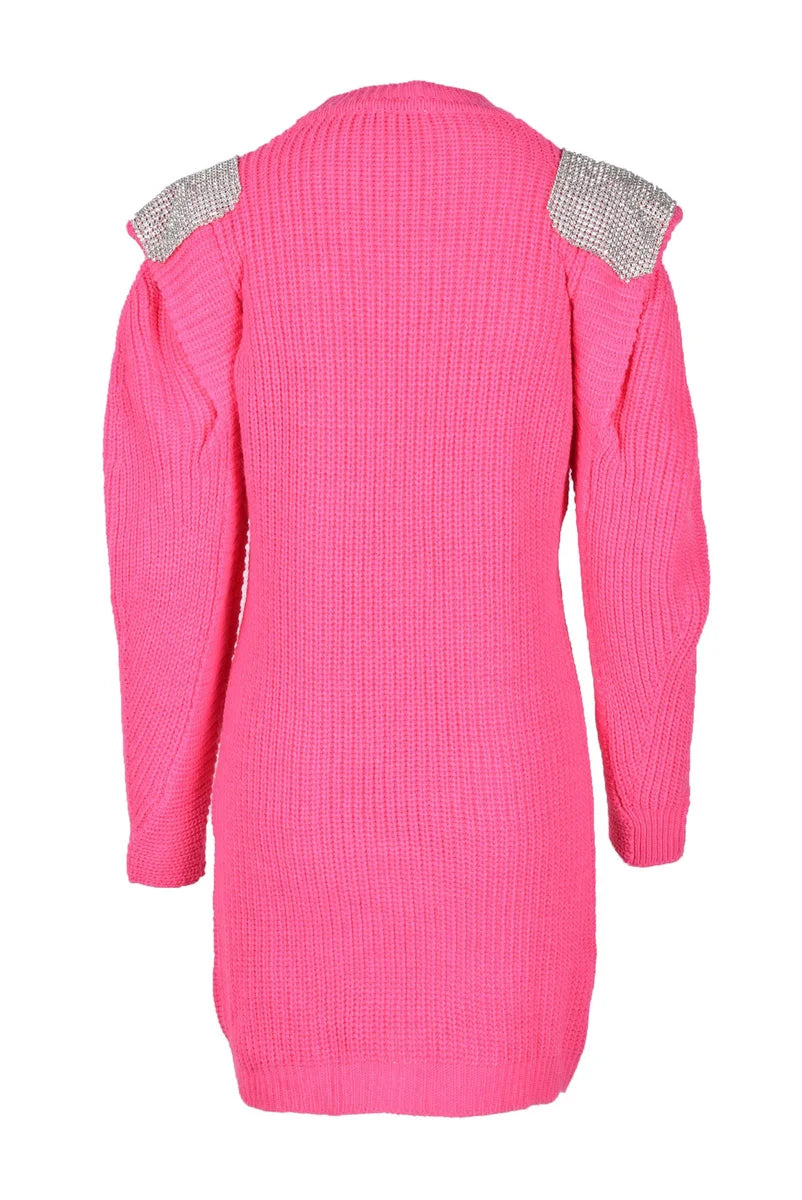 Odi Et Amo Acetate Polyester Dress - Fuchsia