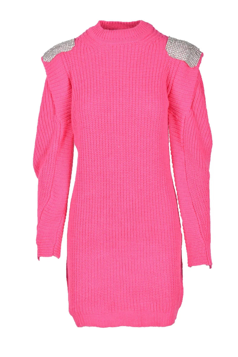 Odi Et Amo Acetate Polyester Dress - Fuchsia