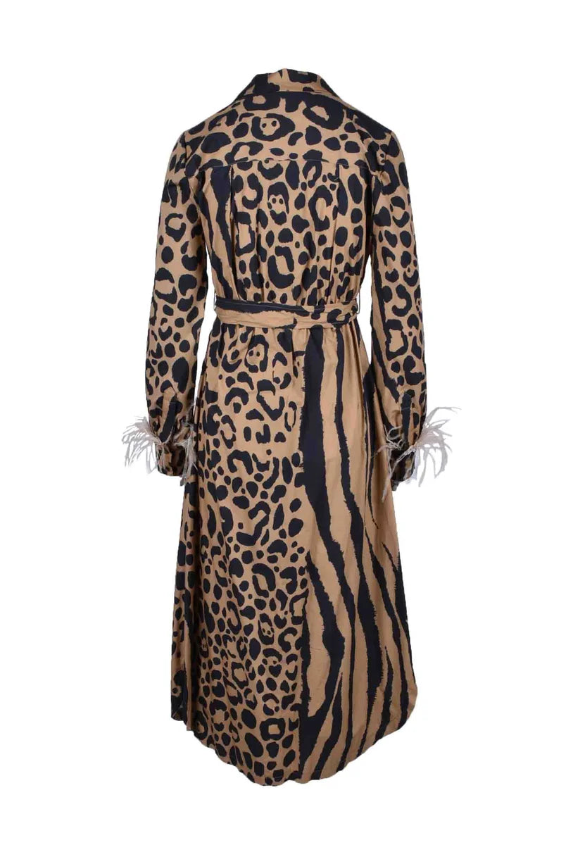 Motel Women's Cotton Dress - Brown/Black