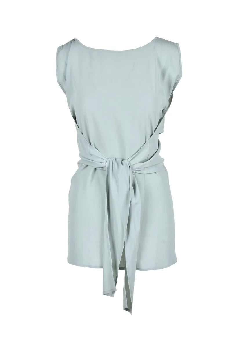 Erika Cavallini Top in Voile Seta/Acetato - Verde