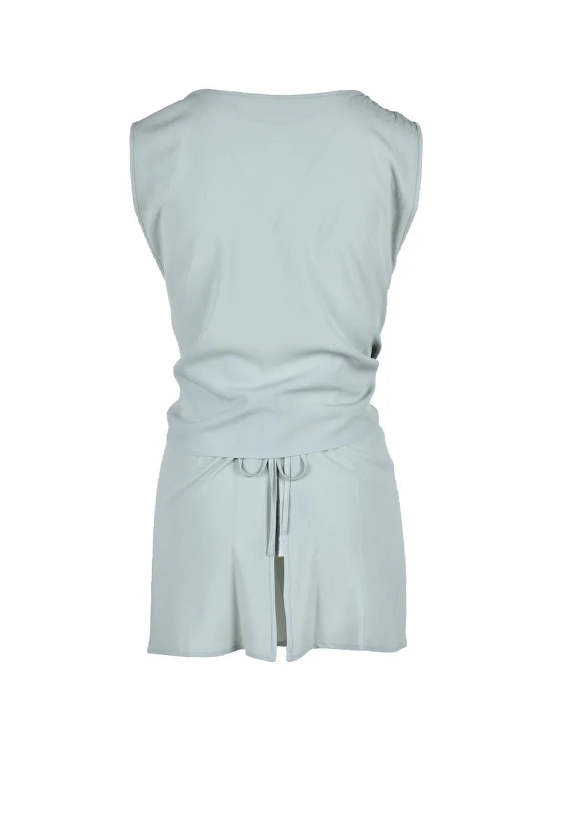 Erika Cavallini Top in Voile Seta/Acetato - Verde