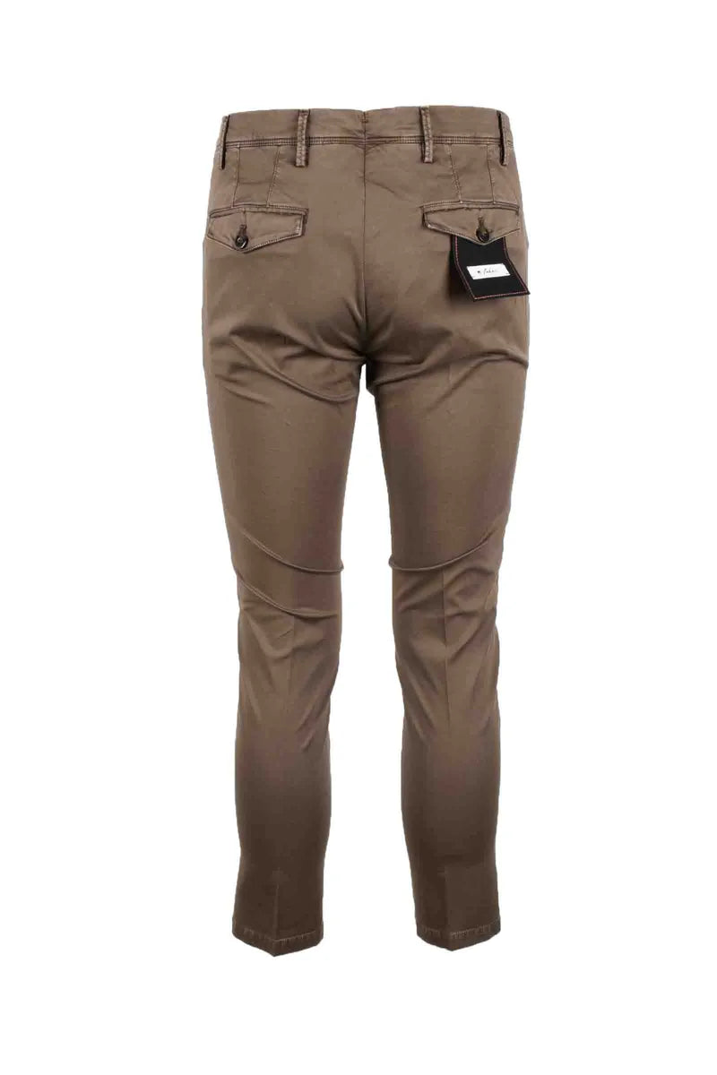 Michael Coal Pantalone in Cotone Stretch - Marrone