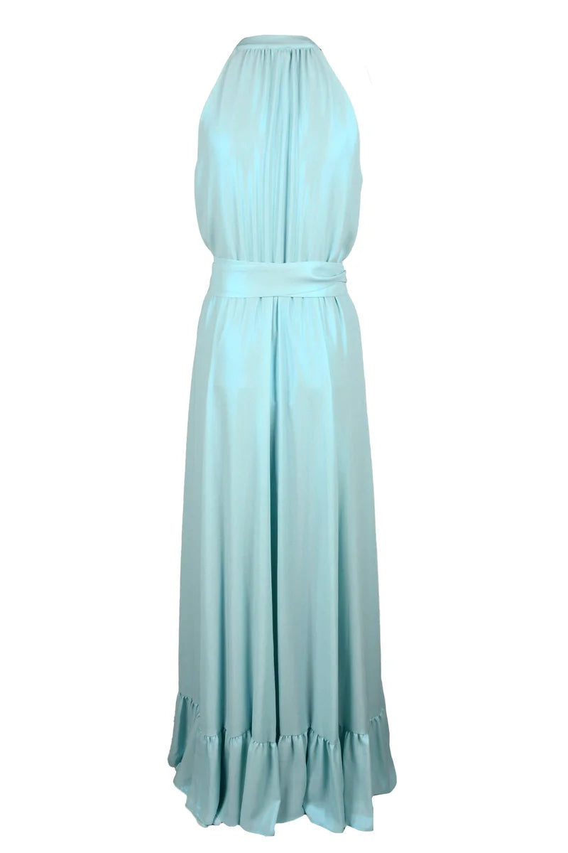 Access Fashion Abito Lungo Donna - Verde Acqua