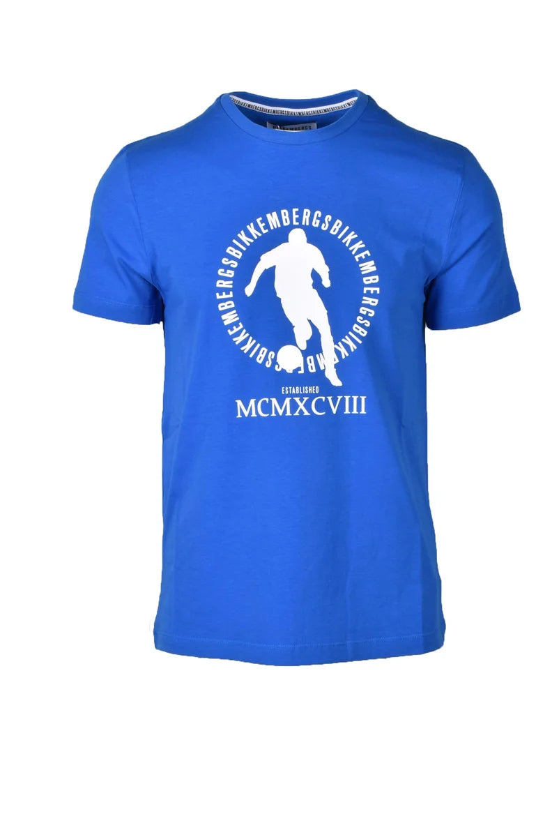 Bikkembergs T-shirt Cotone Stretch - Azzurro