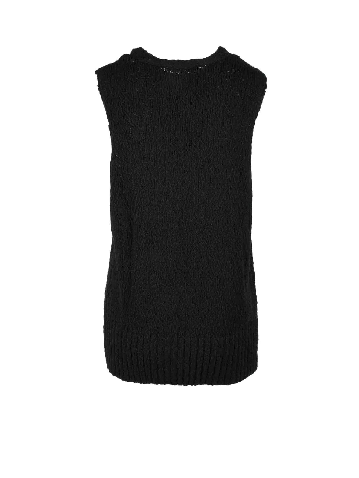 Elvine Gilet Tricot Cotone - Nero