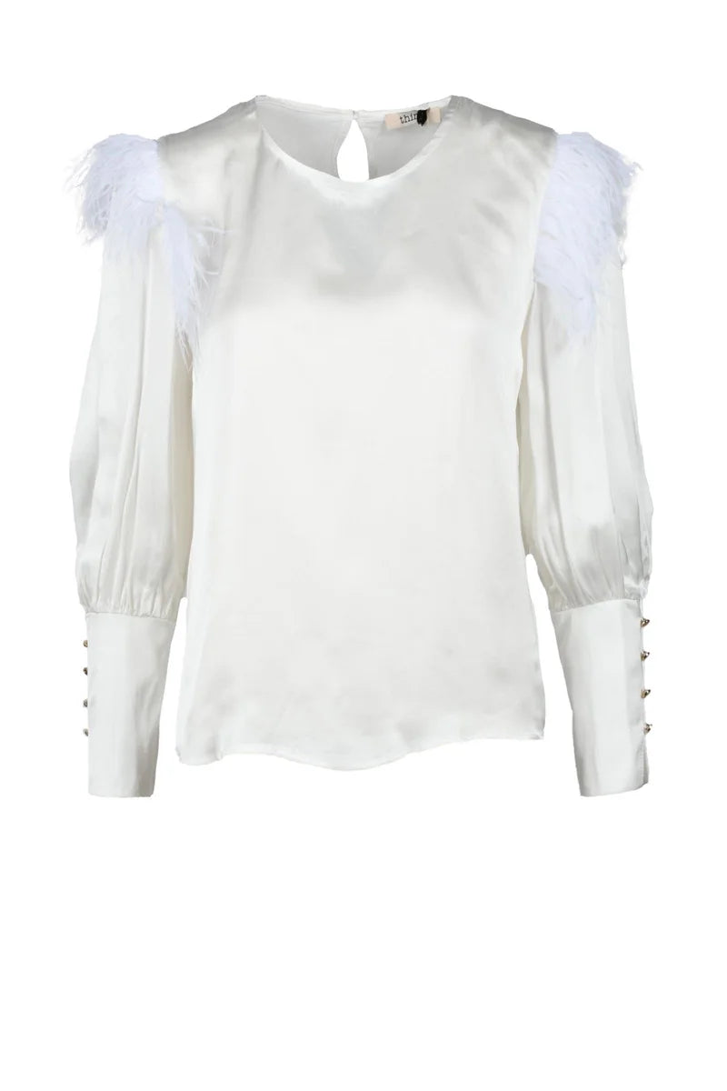 Think Blusa Viscosa Rayon - Bianco