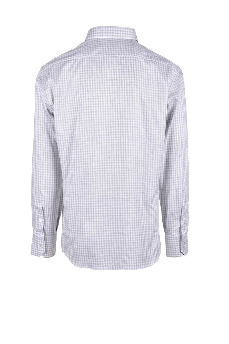Lorenzini Camicia Cotone - Bianco/Grigio