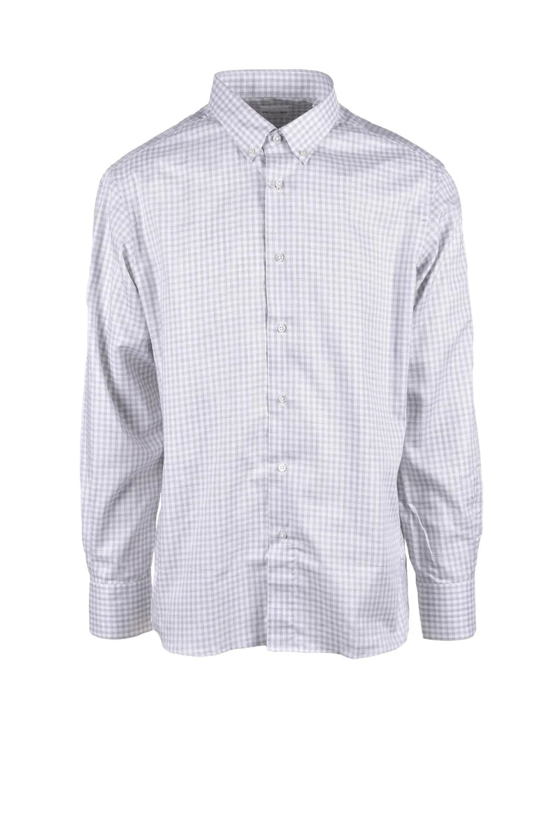 Lorenzini Camicia Cotone - Bianco/Grigio