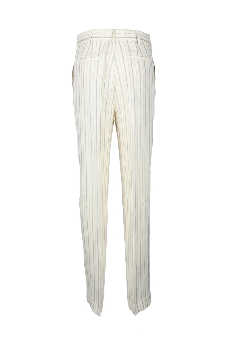 Twinset Pantaloni Lino Cotone - Beige