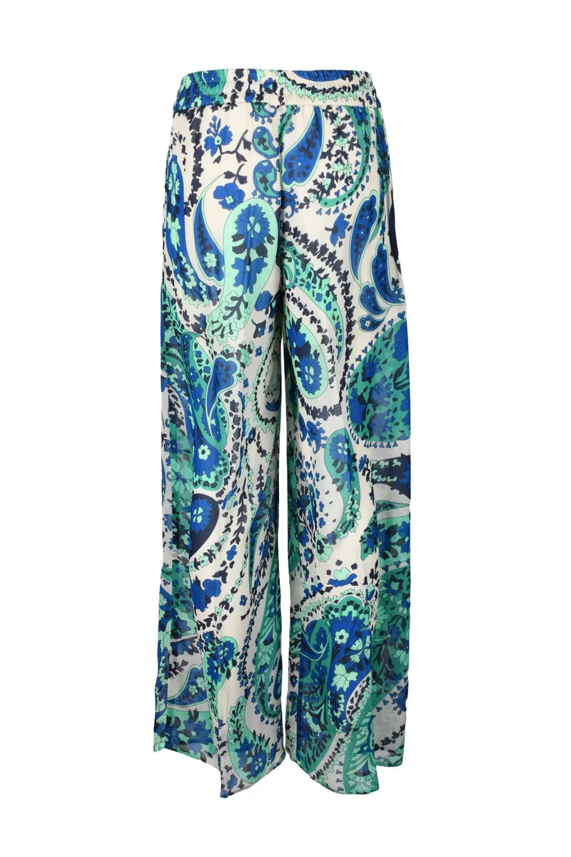 Twinset Pantalone Gamba Larga Multicolore