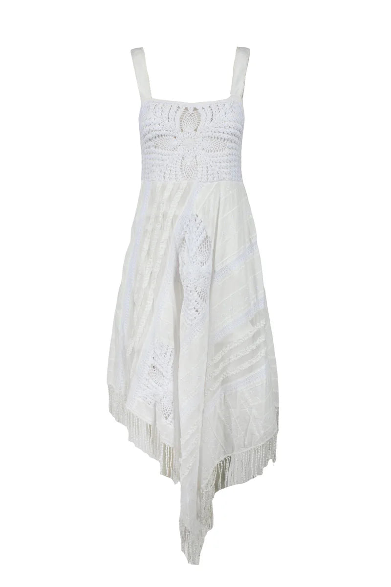 Twinset Abito Lungo Cotone - Bianco