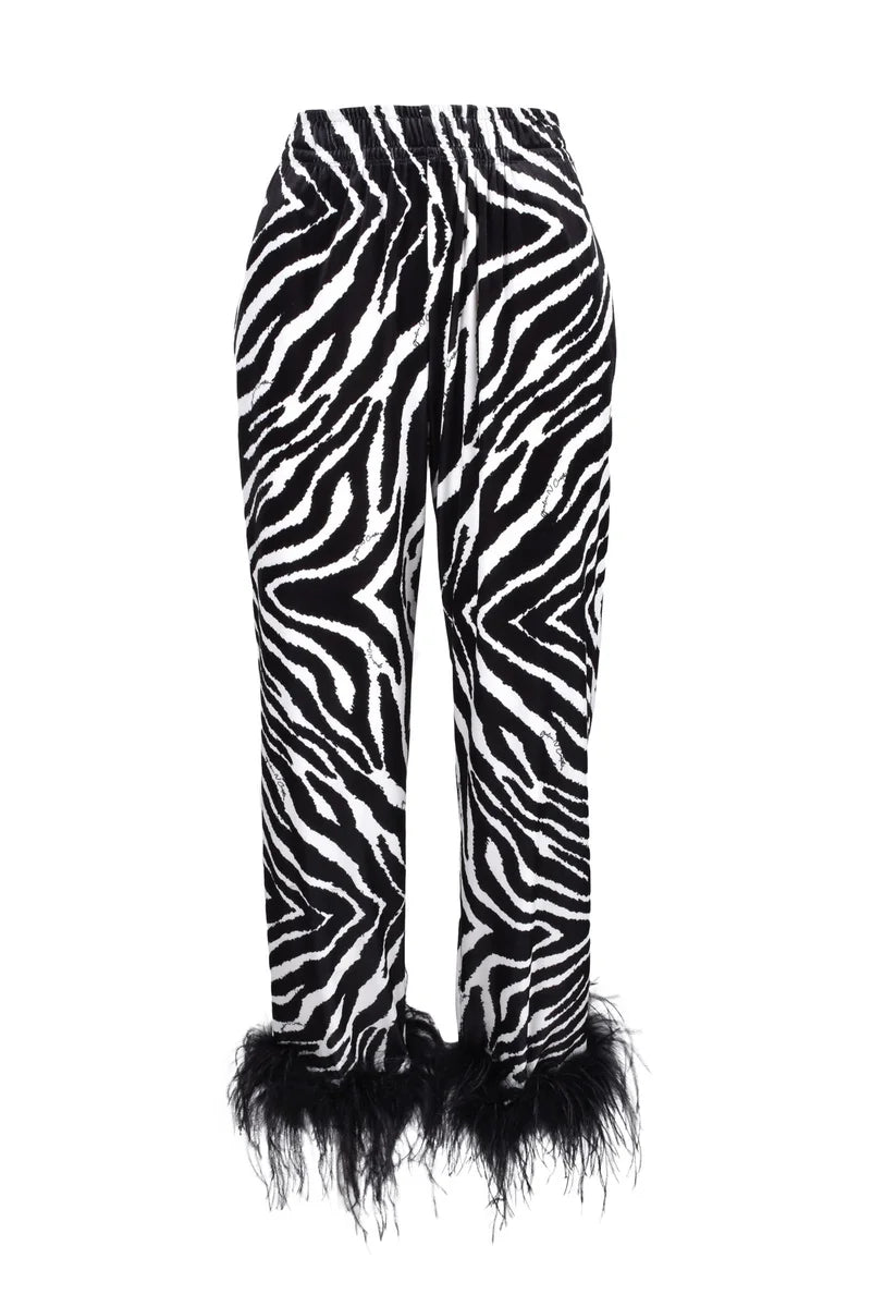 Giulia N Pantalone Poliestere Stretch - Bianco/Nero