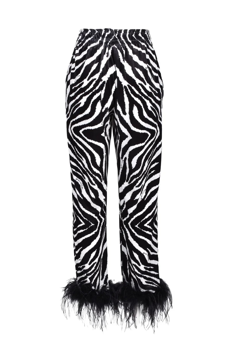 Giulia N Pantalone Poliestere Stretch - Bianco/Nero