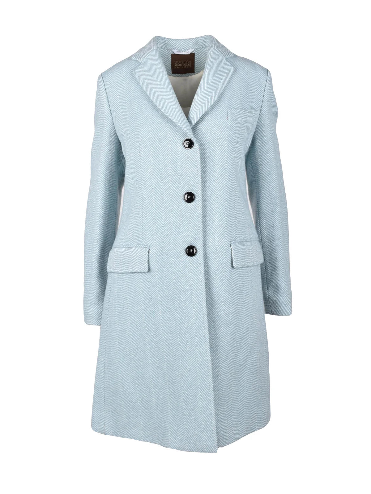 Bottega Martinese Cappotto Lana/Poliestere/Poliammide Celeste