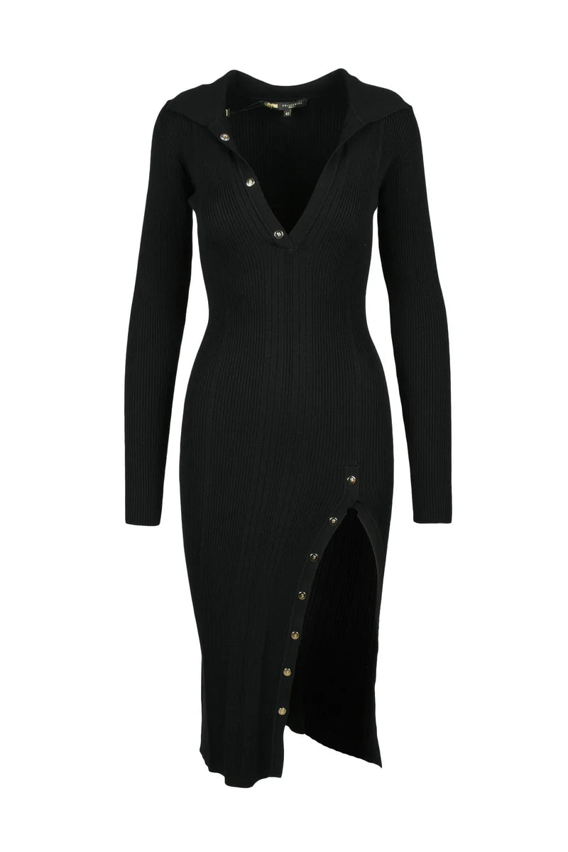 Babylon Abito Lungo Maglia Nero Donna