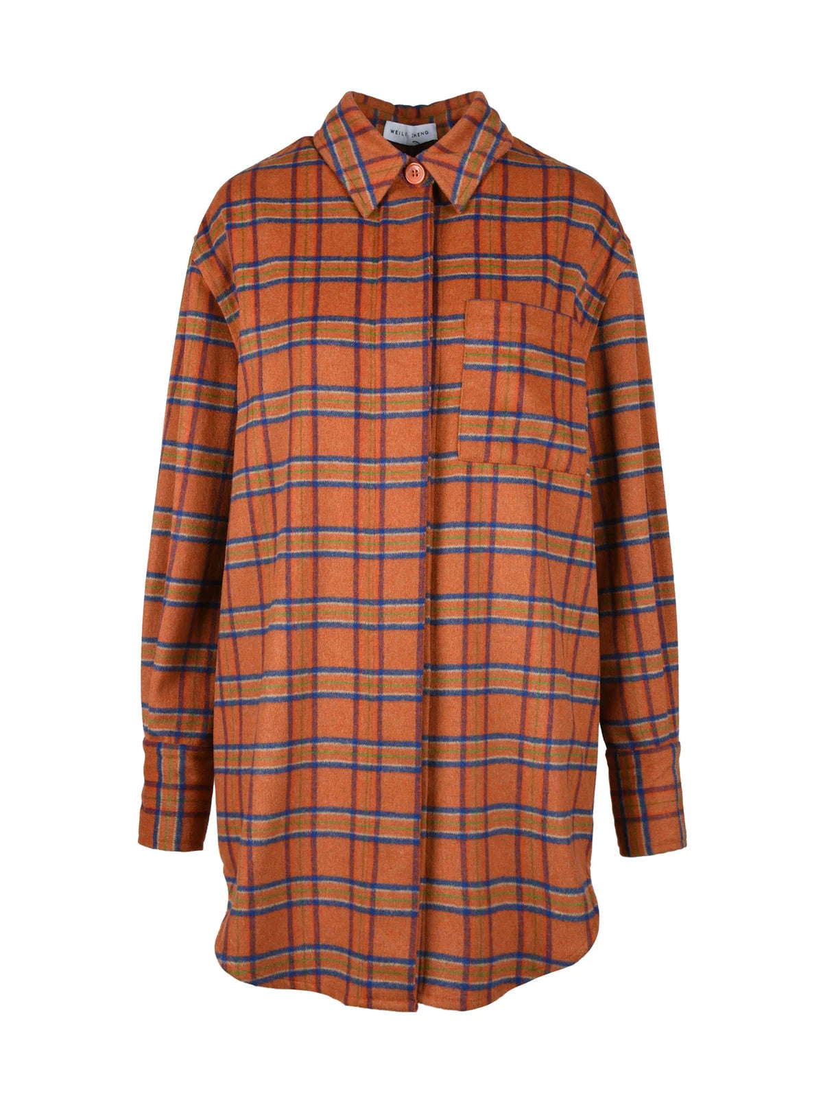 Weili Zheng Camicia Lana/Poliestere Blu/Arancio