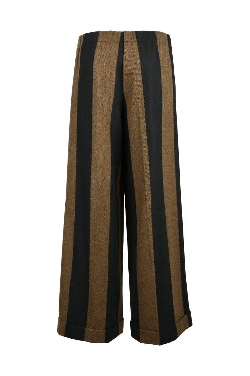 Collection Privee? Pantaloni Comfort Fit - Black/Brown