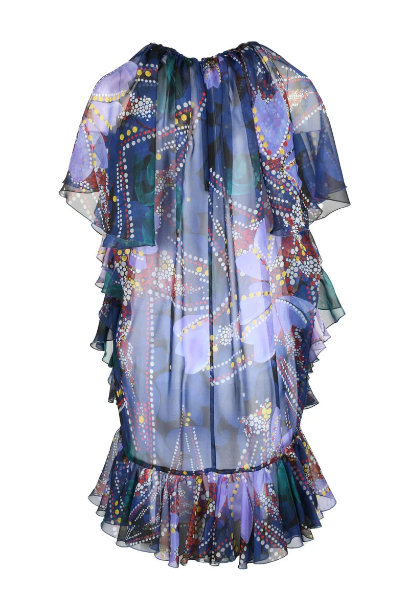 Dsquared2 Abito in Voile Poliestere con Sottoveste - Viola