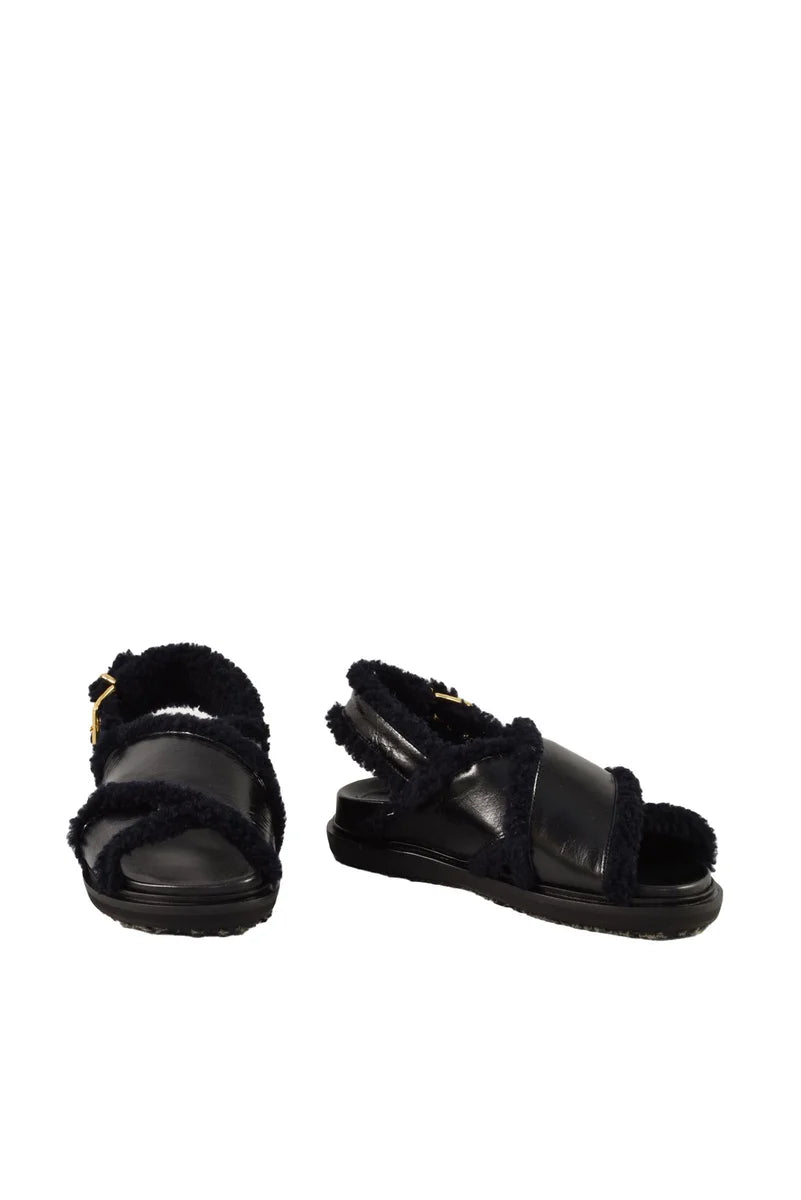 Marni Sandalo Basso Pelle - Nero